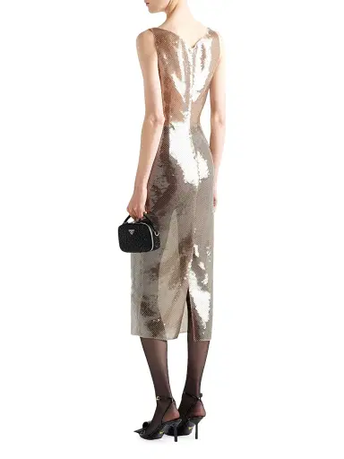 Prada Women's Embroidered Tulle Dress - Beige | Thumbnail 5 Prada Women's Embroidered Tulle Dress - Beige | Thumbnail 5