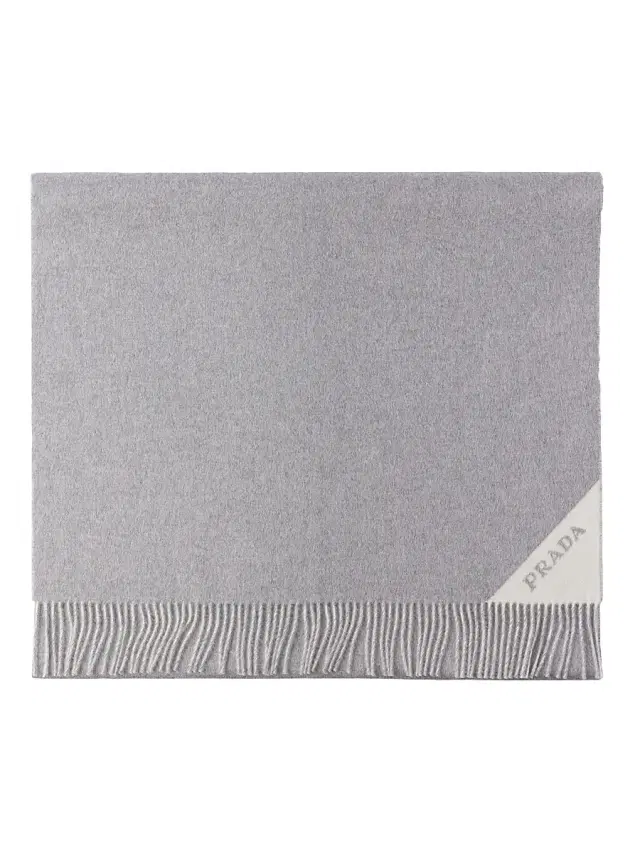 Prada Women's Double Cashmere Scarf - Grey