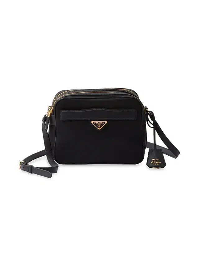 Women's Re-Edition 1978 Re-Nylon and Saffiano Leather Mini Shoulder Bag - Black