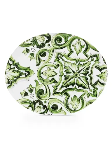 Dolce & Gabbana Blue Mediterraneo Fiore Medium Oval Serving Plate | Thumbnail 1