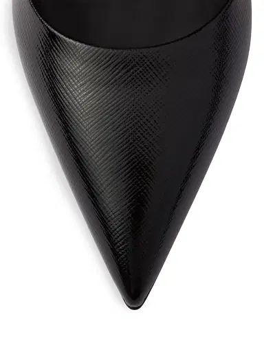 Prada Women's Patent Saffiano 85MM Leather Pumps | Thumbnail 4