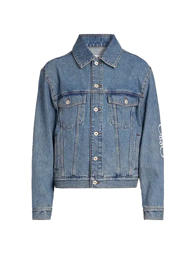 LOEWE Men's Anagram Logo Denim Jacket - Medium Blue Denim