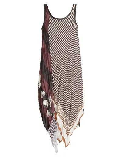 LOEWE Women's x Paula's Ibiza Scarf-Print Asymmetric Midi-Dress - Light Beige Multi | Thumbnail 5 LOEWE Women's x Paula's Ibiza Scarf-Print Asymmetric Midi-Dress - Light Beige Multi | Thumbnail 5