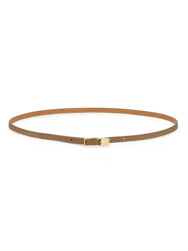 LOEWE Women's Amazona Leather Padlock Belt - Oak Gold | Thumbnail 1