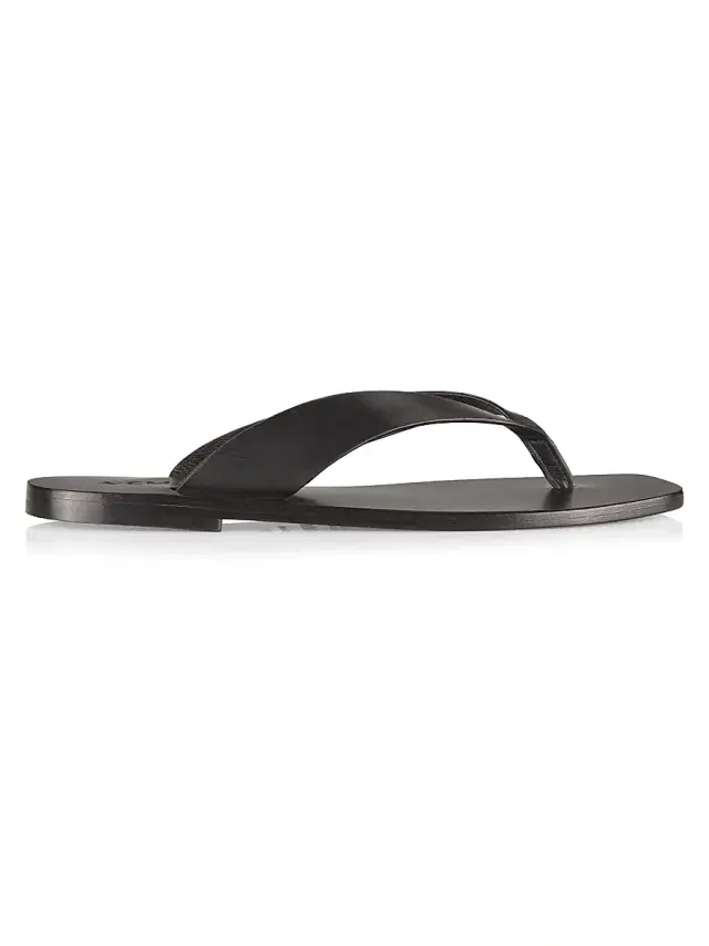 Women's Kinto Leather Flip-Flops - Black - Size 5