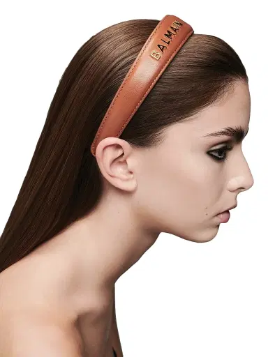Balmain Hair Women's Riviera Logo Leather Headband | Thumbnail 3