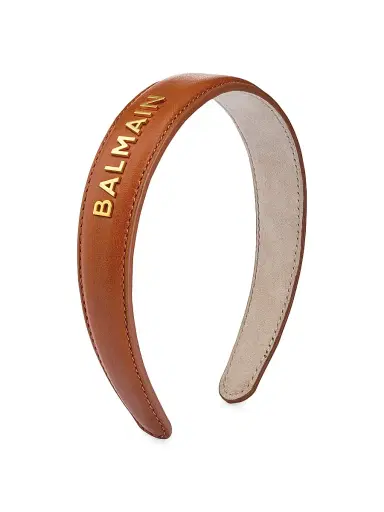Balmain Hair Women's Riviera Logo Leather Headband | Thumbnail 1