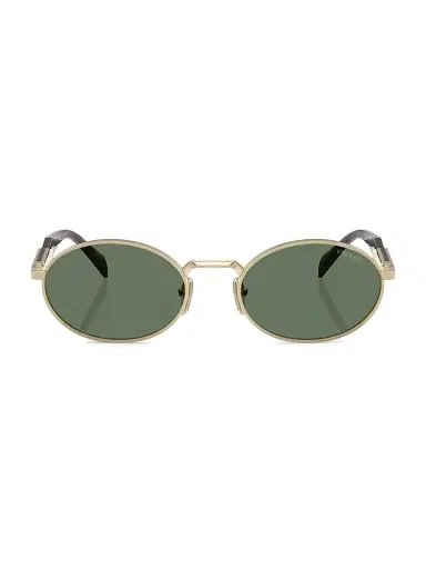 Prada Men's 55MM Oval Sunglasses - Dark Green | Thumbnail 2 Prada Men's 55MM Oval Sunglasses - Dark Green | Thumbnail 2