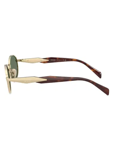 Prada Men's 55MM Oval Sunglasses - Dark Green | Thumbnail 3 Prada Men's 55MM Oval Sunglasses - Dark Green | Thumbnail 3