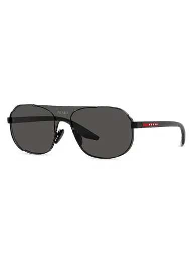 Prada Linea Rossa Men's Linea Rossa 40MM Metal Sunglasses - Black | Thumbnail 1 Prada Linea Rossa Men's Linea Rossa 40MM Metal Sunglasses - Black | Thumbnail 1