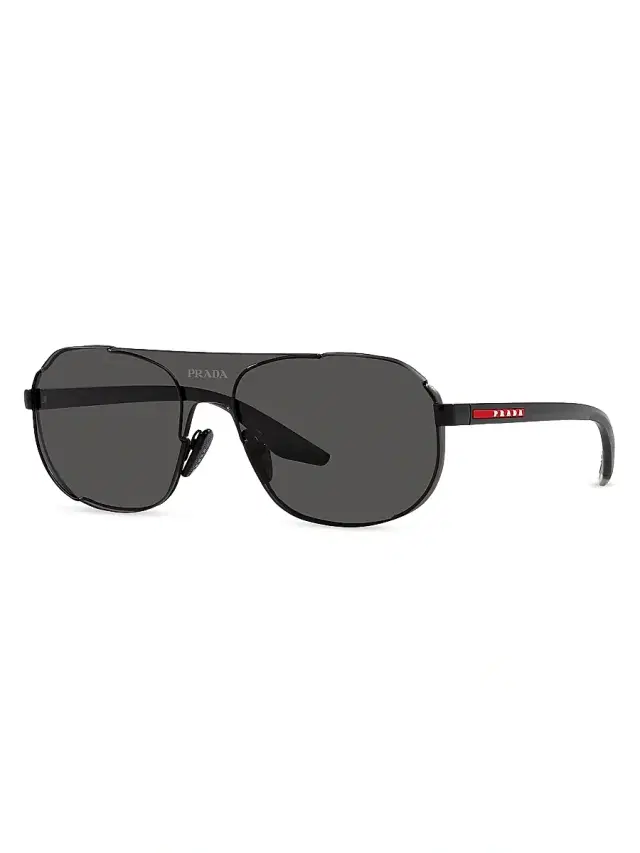 Men's Linea Rossa 40MM Metal Sunglasses - Black Men's Linea Rossa 40MM Metal Sunglasses - Black