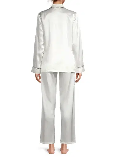 Ginia Women's Fine Finishes Silk 2-Piece Pajama Set | Thumbnail 5