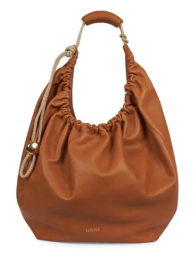 Women's  x Paula's Ibiza Squeeze Extra-Large Leather Hobo Bag - Tan