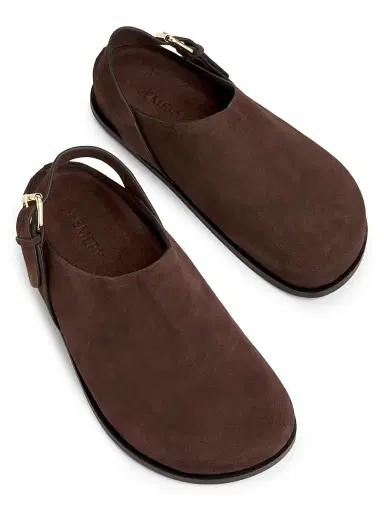 A Emery Women's Louis Suede Clogs - Walnut - Size 6 | Thumbnail 4
