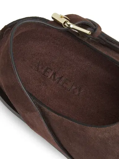 A Emery Women's Louis Suede Clogs - Walnut - Size 6 | Thumbnail 5