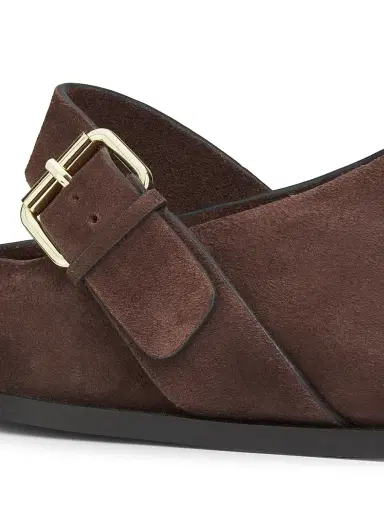 A Emery Women's Louis Suede Clogs - Walnut - Size 6 | Thumbnail 6