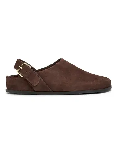 A Emery Women's Louis Suede Clogs - Walnut - Size 6 | Thumbnail 1