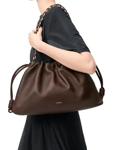 LOEWE Women's Flamenco Leather Shoulder Bag - Dark Chestnut | Thumbnail 2 LOEWE Women's Flamenco Leather Shoulder Bag - Dark Chestnut | Thumbnail 2