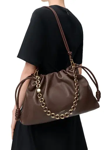 LOEWE Women's Flamenco Leather Shoulder Bag - Dark Chestnut | Thumbnail 3 LOEWE Women's Flamenco Leather Shoulder Bag - Dark Chestnut | Thumbnail 3