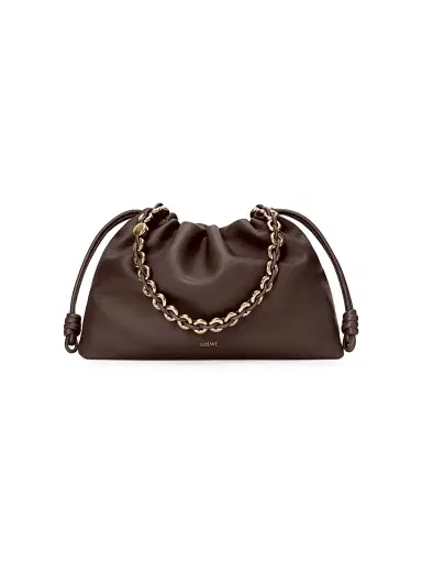 LOEWE Women's Flamenco Leather Shoulder Bag - Dark Chestnut | Thumbnail 1 LOEWE Women's Flamenco Leather Shoulder Bag - Dark Chestnut | Thumbnail 1