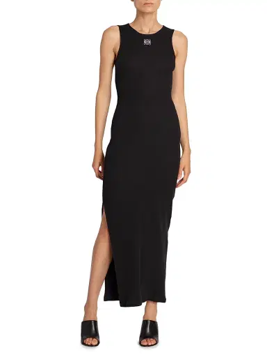 LOEWE Women's Anagram Tank Maxi Dress - Black | Thumbnail 2