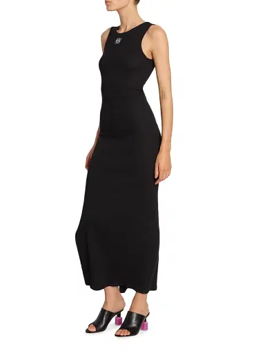 LOEWE Women's Anagram Tank Maxi Dress - Black | Thumbnail 4