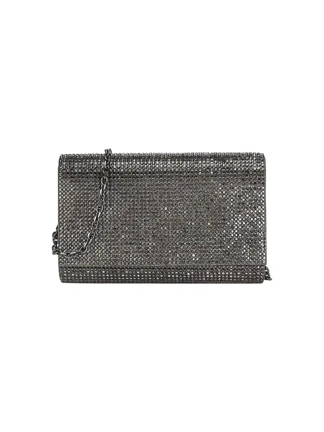 Judith Leiber Couture Women's Fizzy Crystal-Embellished Satin Clutch - Ebonized Hematite