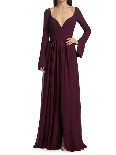 Vera Wang Bride Women's Leonie V-Neckline Gown | Thumbnail 2 Vera Wang Bride Women's Leonie V-Neckline Gown | Thumbnail 2