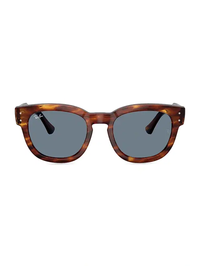 Men's RB0298s 53MM Mega Hawkeye Square Sunglasses - Striped Havana Blue