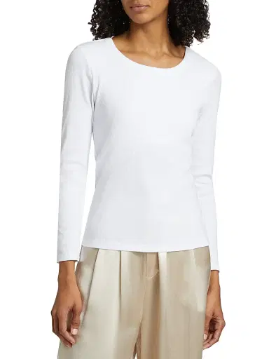 Papinelle Women's Milla Long-Sleeve Stretch Cotton Top - White | Thumbnail 3 Papinelle Women's Milla Long-Sleeve Stretch Cotton Top - White | Thumbnail 3