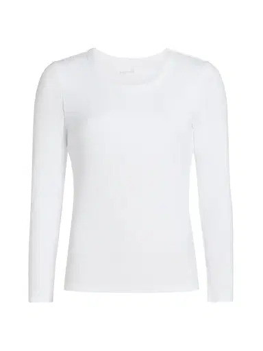 Papinelle Women's Milla Long-Sleeve Stretch Cotton Top - White | Thumbnail 1 Papinelle Women's Milla Long-Sleeve Stretch Cotton Top - White | Thumbnail 1