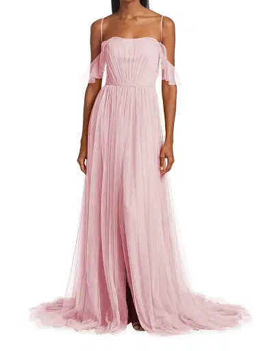 Vera Wang Bride Women's Miriam Pleated Tulle Gown | Thumbnail 2 Vera Wang Bride Women's Miriam Pleated Tulle Gown | Thumbnail 2