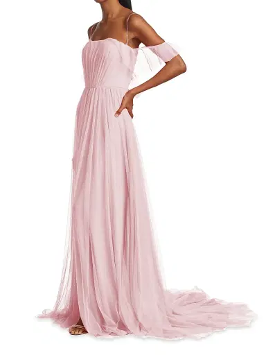 Vera Wang Bride Women's Miriam Pleated Tulle Gown | Thumbnail 3 Vera Wang Bride Women's Miriam Pleated Tulle Gown | Thumbnail 3