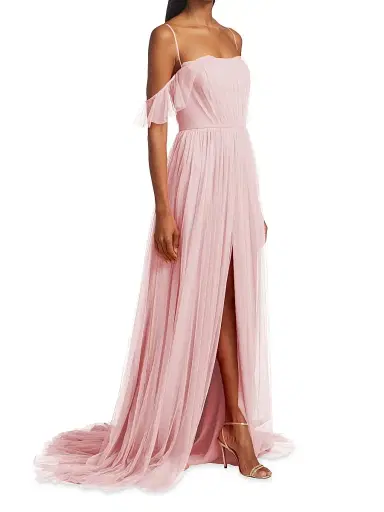 Vera Wang Bride Women's Miriam Pleated Tulle Gown | Thumbnail 4 Vera Wang Bride Women's Miriam Pleated Tulle Gown | Thumbnail 4