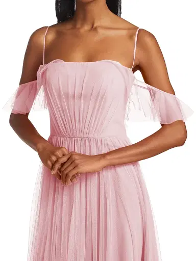 Vera Wang Bride Women's Miriam Pleated Tulle Gown | Thumbnail 6 Vera Wang Bride Women's Miriam Pleated Tulle Gown | Thumbnail 6