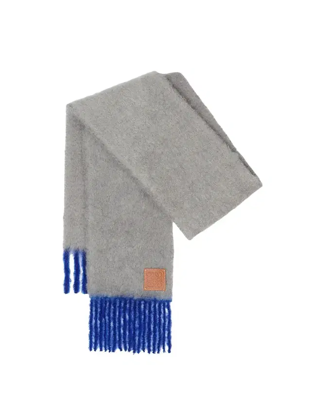 Men's Mohair-Wool Blend Fringe Scarf - Grey Blue