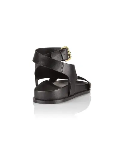 A Emery Women's Jalen Leather Ankle-Wrap Sandals - Black - Size 10 | Thumbnail 3