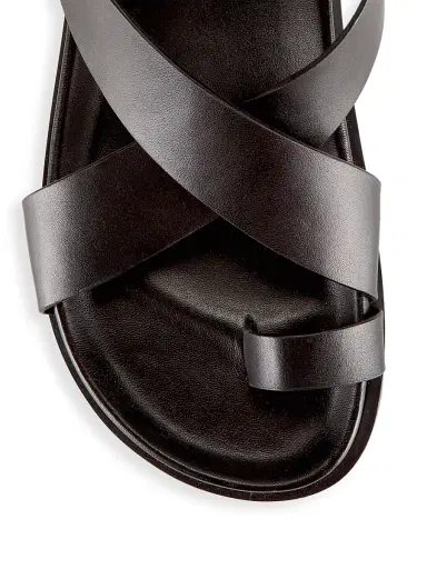 A Emery Women's Jalen Leather Ankle-Wrap Sandals - Black - Size 10 | Thumbnail 4