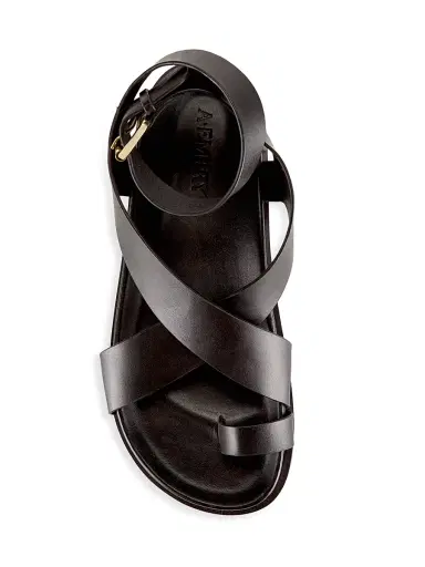 A Emery Women's Jalen Leather Ankle-Wrap Sandals - Black - Size 10 | Thumbnail 5
