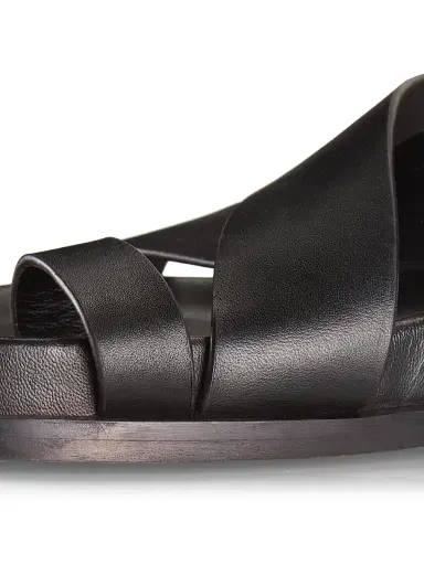A Emery Women's Jalen Leather Ankle-Wrap Sandals - Black - Size 10 | Thumbnail 6