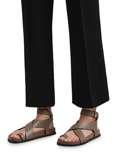 A Emery Women's Jalen Buckled Suede Ankle-Wrap Sandals - Sable - Size 9 | Thumbnail 4