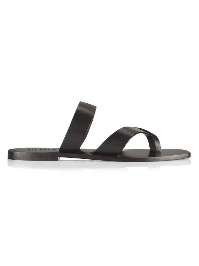 Women's Carter Leather Slip-On Sandals - Black
