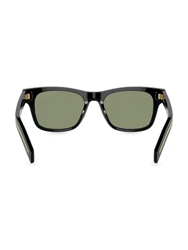 Prada Men's 51MM Rectangular Sunglasses - Black Dark Green | Thumbnail 4 Prada Men's 51MM Rectangular Sunglasses - Black Dark Green | Thumbnail 4
