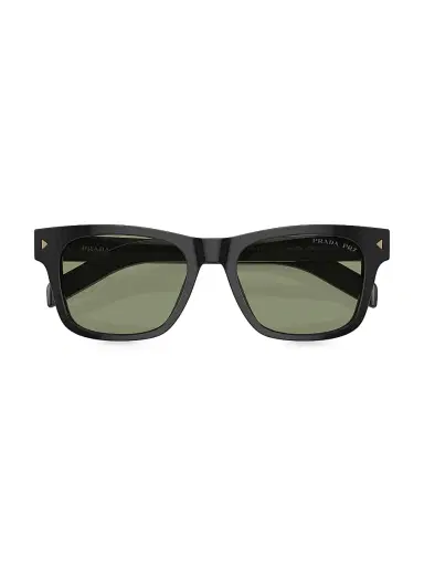 Prada Men's 51MM Rectangular Sunglasses - Black Dark Green | Thumbnail 5 Prada Men's 51MM Rectangular Sunglasses - Black Dark Green | Thumbnail 5