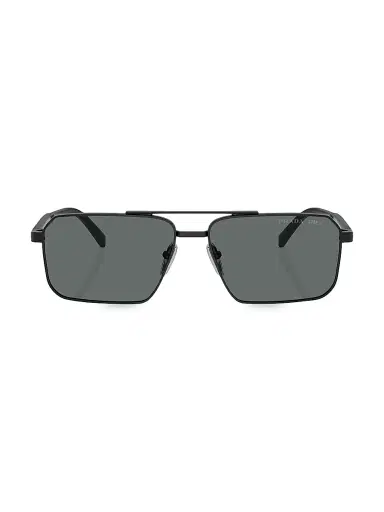 Prada Men's 61MM Rectangular Sunglasses - Black Blue Grey | Thumbnail 3 Prada Men's 61MM Rectangular Sunglasses - Black Blue Grey | Thumbnail 3