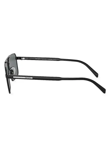Prada Men's 61MM Rectangular Sunglasses - Black Blue Grey | Thumbnail 6 Prada Men's 61MM Rectangular Sunglasses - Black Blue Grey | Thumbnail 6