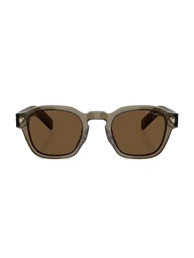 Prada Men's 52MM Round Sunglasses - Dark Brown | Thumbnail 2 Prada Men's 52MM Round Sunglasses - Dark Brown | Thumbnail 2