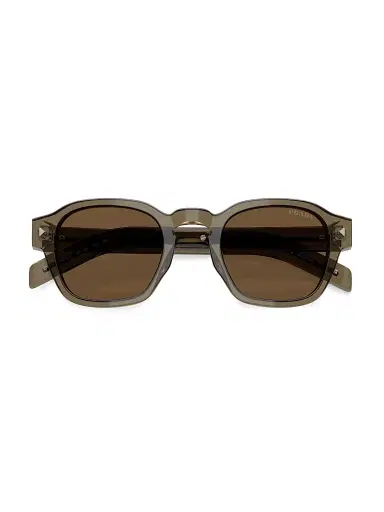 Prada Men's 52MM Round Sunglasses - Dark Brown | Thumbnail 5 Prada Men's 52MM Round Sunglasses - Dark Brown | Thumbnail 5
