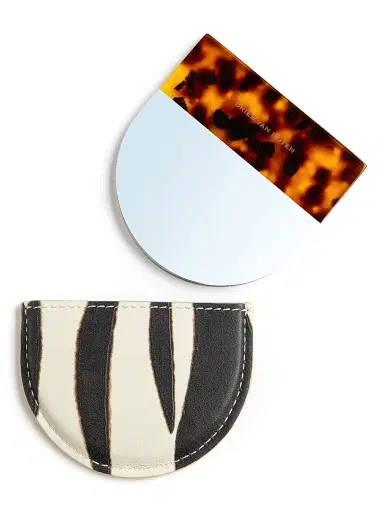 Dries Van Noten Women's Tortoise Shell Mirror & Leather Case | Thumbnail 2
