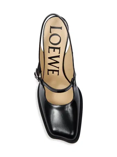 Loewe Women's Onda Leather Slingback Pumps - Black - Size 7 | Thumbnail 5